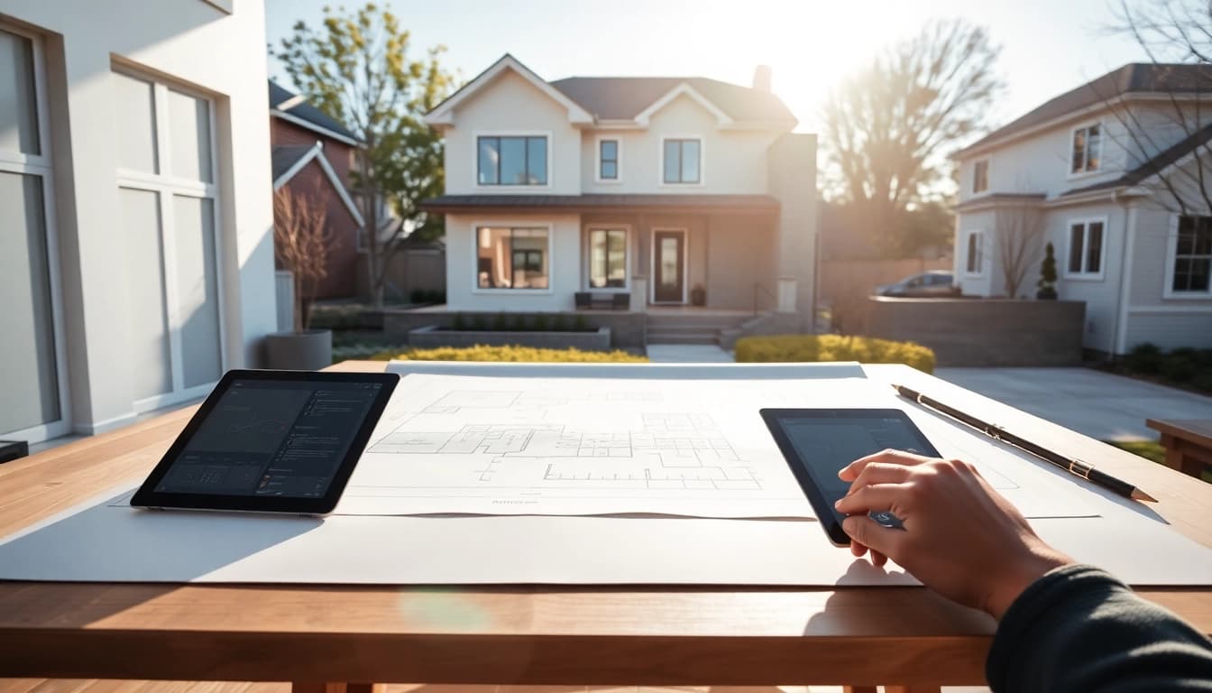 Luxury home architect Boston showcases elegant design process in a bright modern setting.