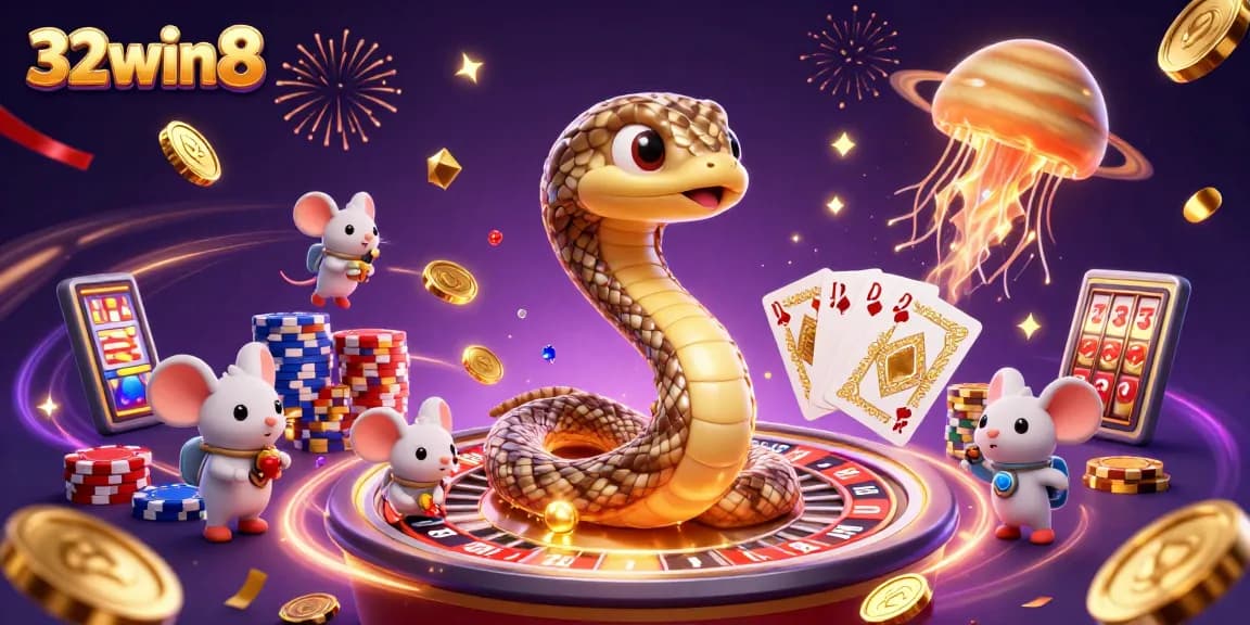 Experience 32win8 with vibrant online casino energy, as astronaut mice bet on a cosmic roulette.