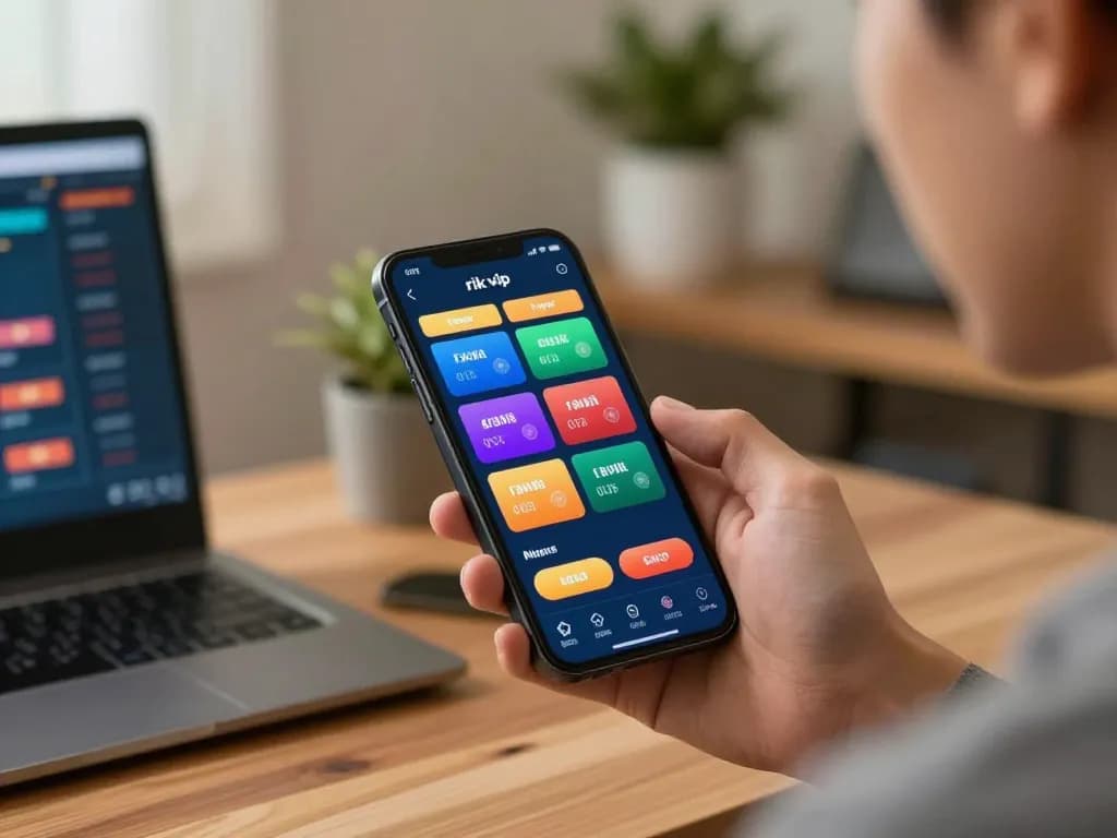 Engaging with the rik vip app for online betting in a cozy home office setting