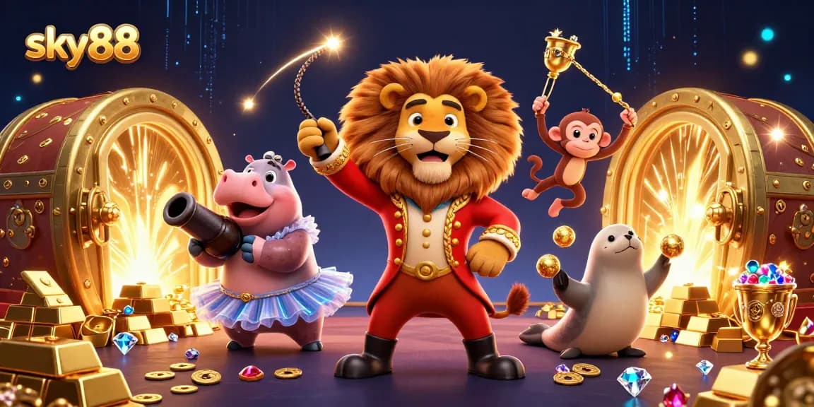 Experience exciting gameplay at sky88 with captivating casino characters and dazzling treasures.