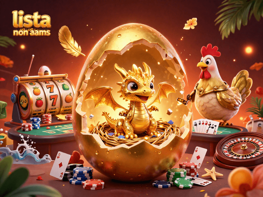 Immagine di casino online con lista casino non aams, evidenziando un drago d'oro e simboli di gioco.
