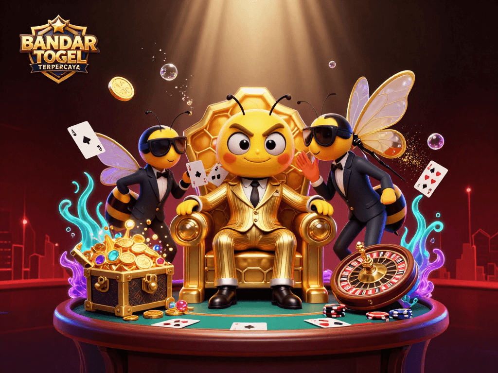 BANDAR TOGEL TERPERCAYA showcasing vibrant casino elements and characters in an engaging scene.