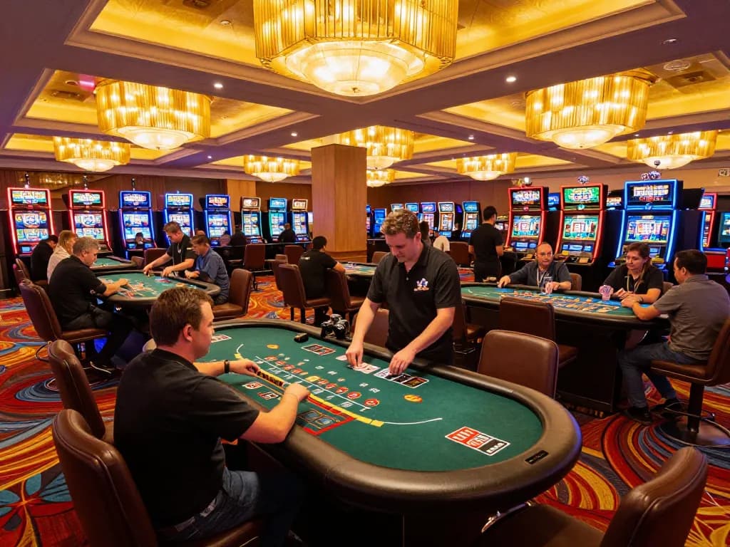 sc88 players enjoying blackjack action at vibrant casino game tables