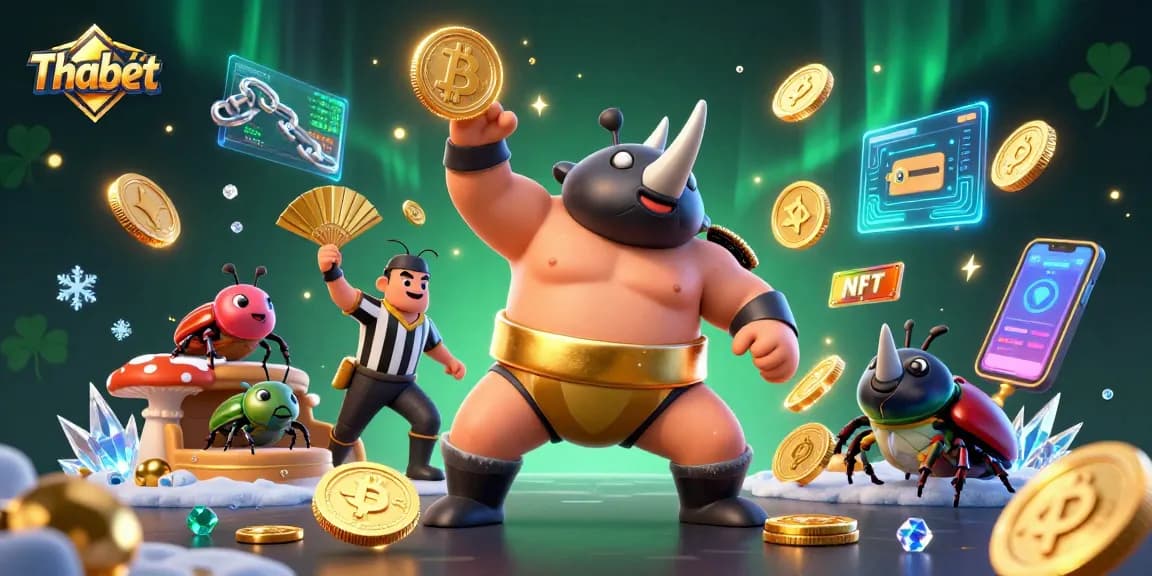 Experience thrilling gaming at Thabet Casino with a cartoon rhinoceros beetle sumo champion!