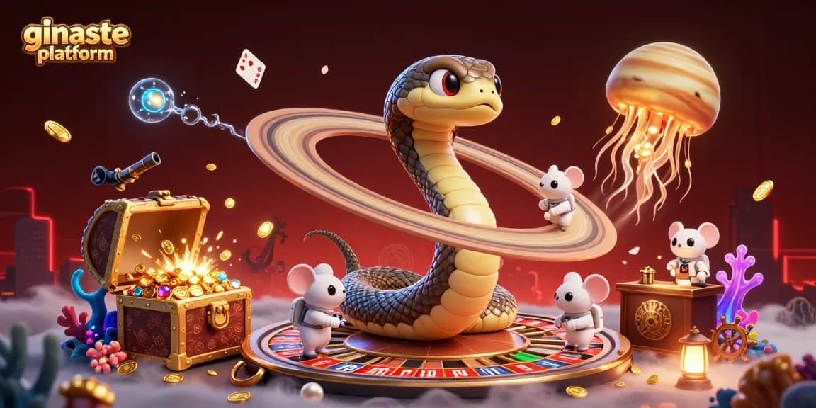 Experience the exciting ginaste platform with astral characters and vibrant gambling elements in action.