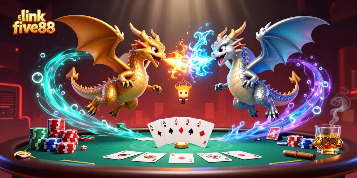 Experience thrilling poker action with link five88 amidst dragons breathing fire and ice