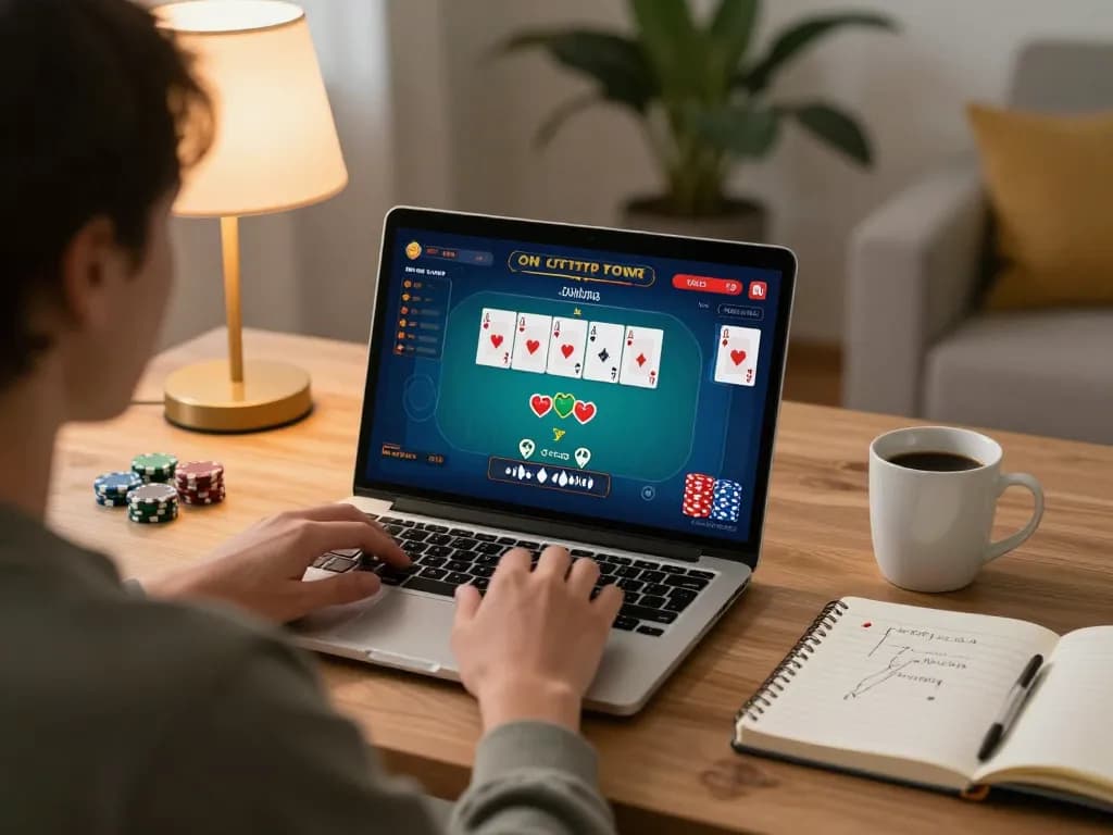 Người chơi hứng thú truy cập Link 12bet trên máy tính xách tay trong một không gian ấm cúng tại nhà.
