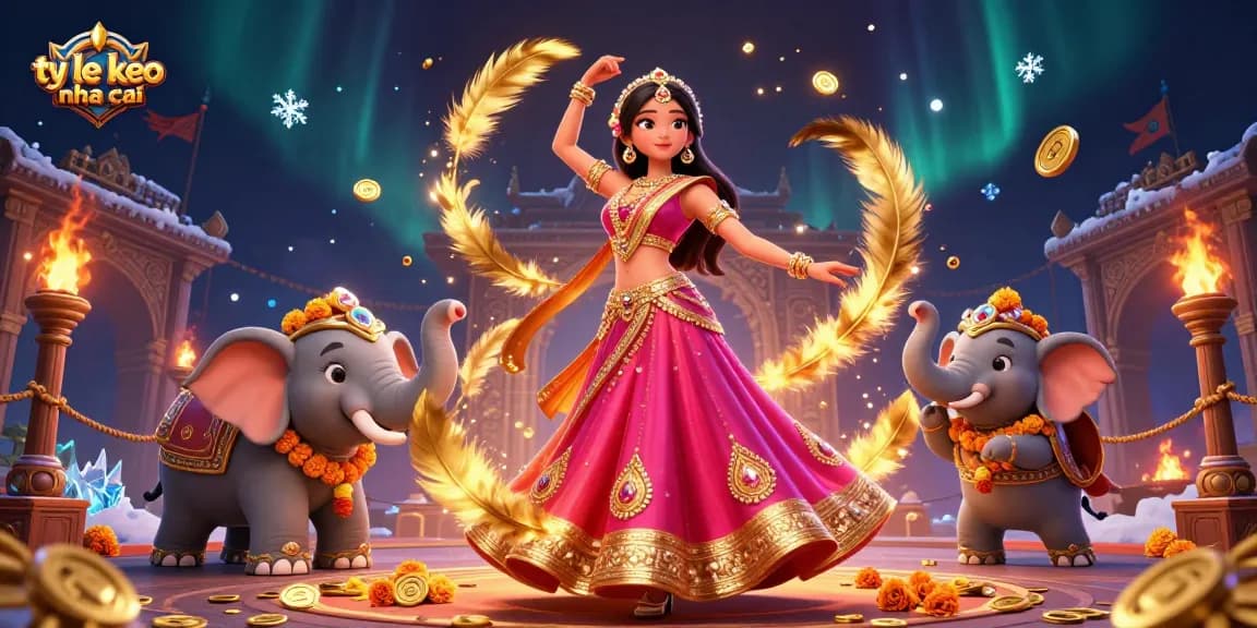 Engage with ty le keo nha cai while enjoying a vibrant 3D illustration of a Bollywood dancer.