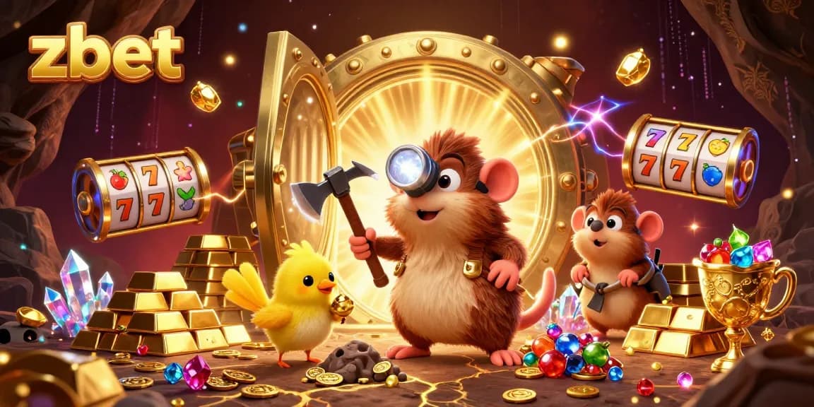Experience thrilling winnings at zbet with this dynamic casino treasure hunt 3D illustration.