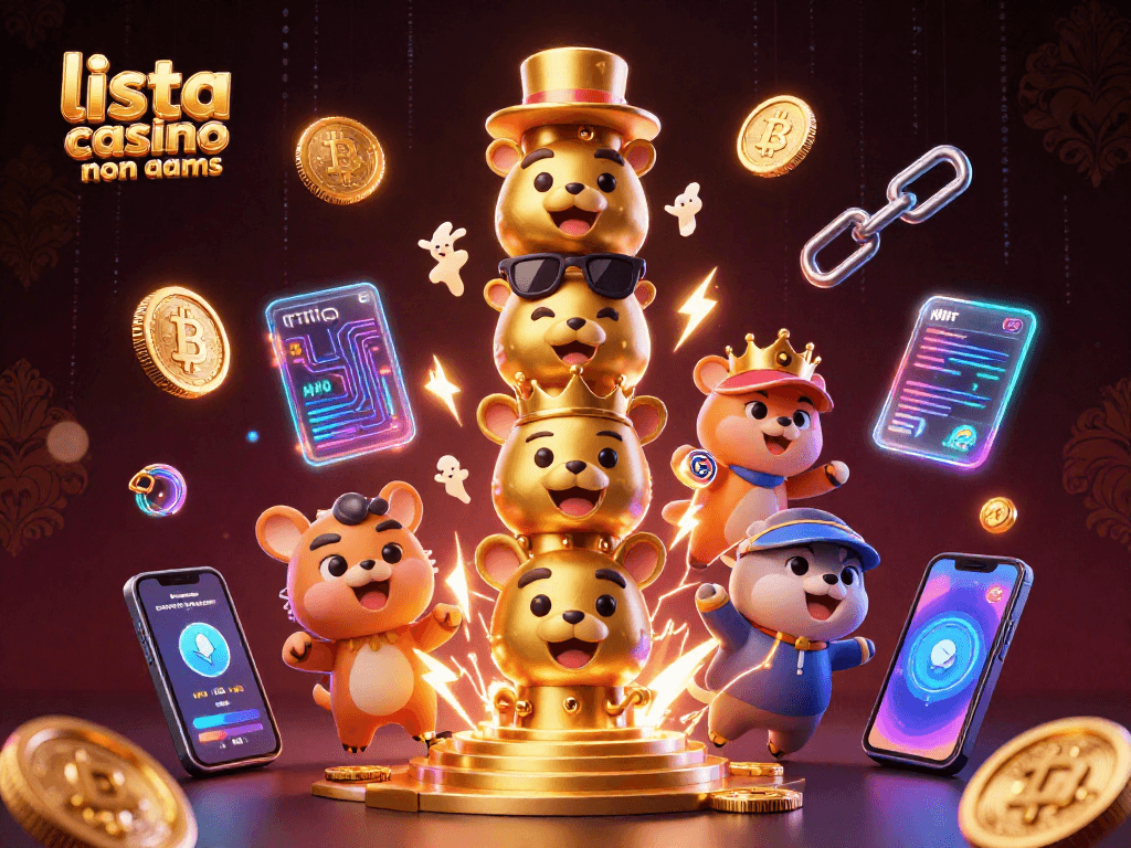 Scopri la lista casino non aams con un totem di animali, monete criptovalute e effetti luminosi.