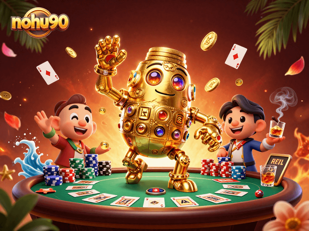 Experience thrilling gameplay with the nohu90 golden golem, vibrant poker elements, and exciting casino atmosphere.