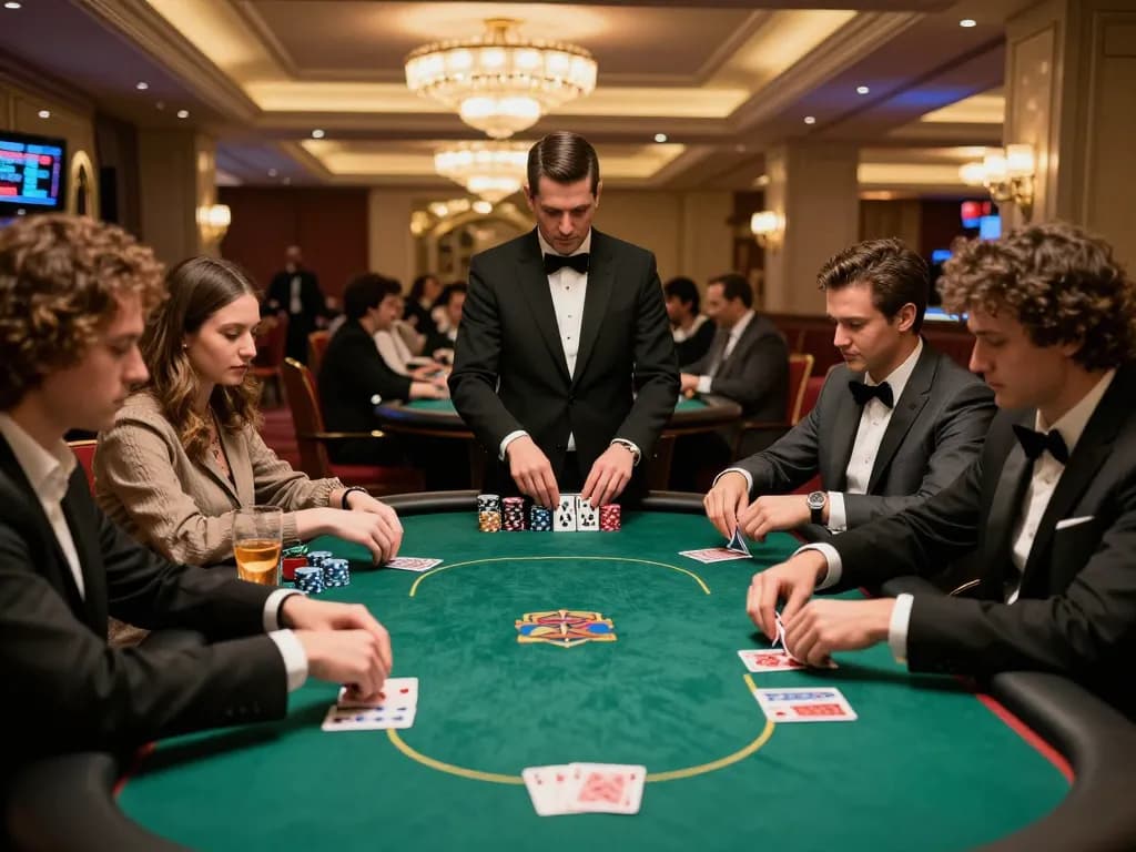 C168 players engaging intensely in a high-stakes poker game at a luxury casino