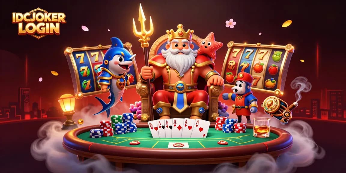 Experience thrilling gameplay with IDCJOKER LOGIN featuring vibrant slot reels and engaging characters.