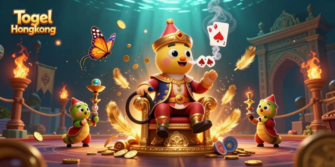 Togel Hongkong players celebrate winnings with vibrant 3D illustration of a whimsical caterpillar in a luxurious setting
