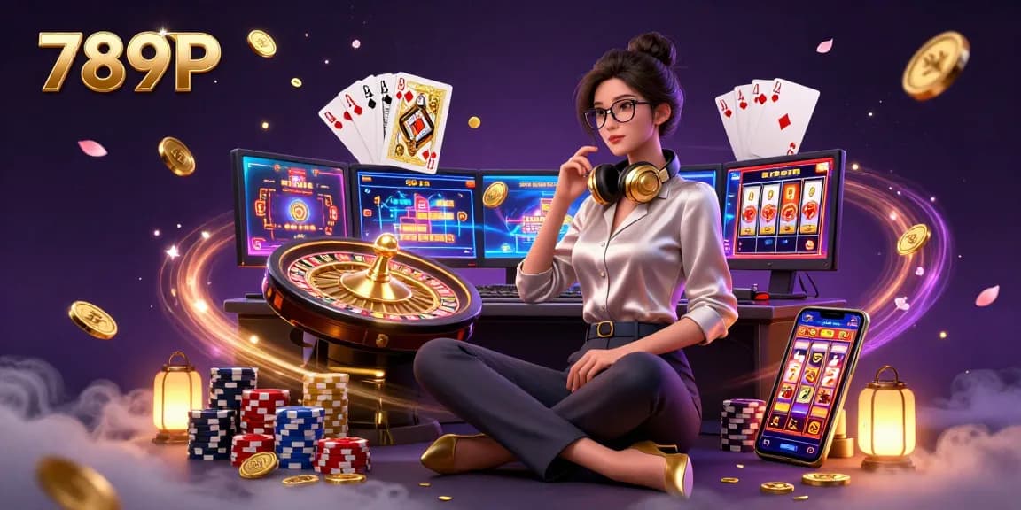 Engage with thrilling casino games at 789P, featuring a dynamic gaming setup and vibrant visuals.