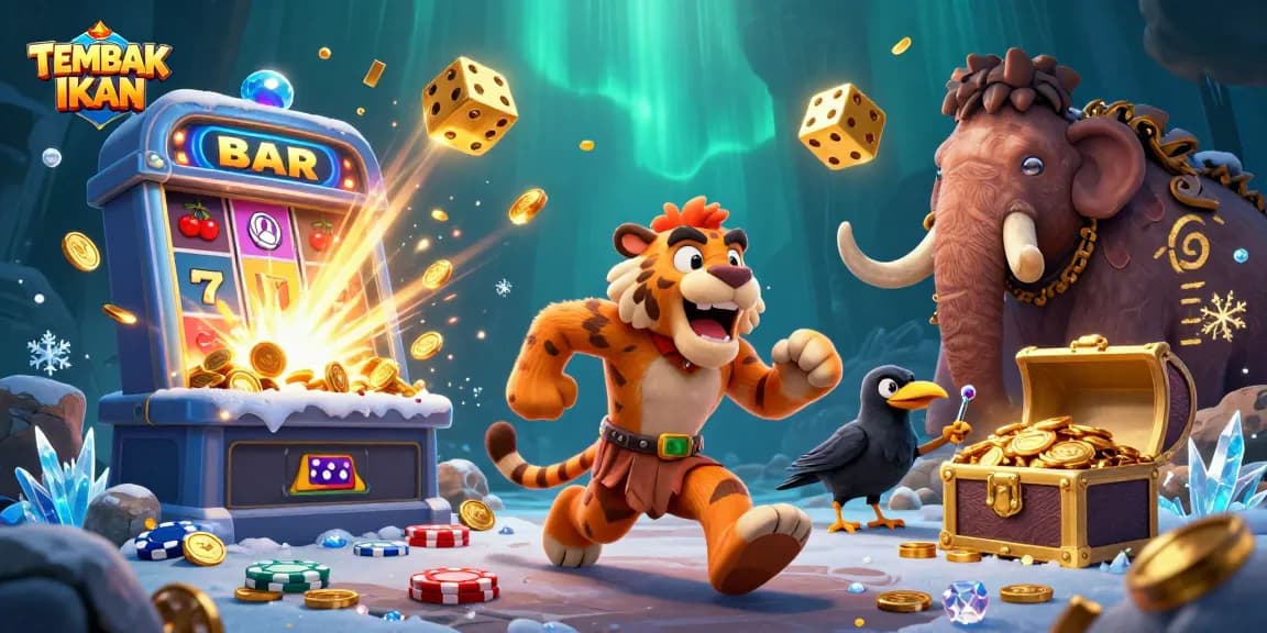 Experience the thrill of TEMBAK IKAN in a vibrant casino scene bursting with action and fortune.
