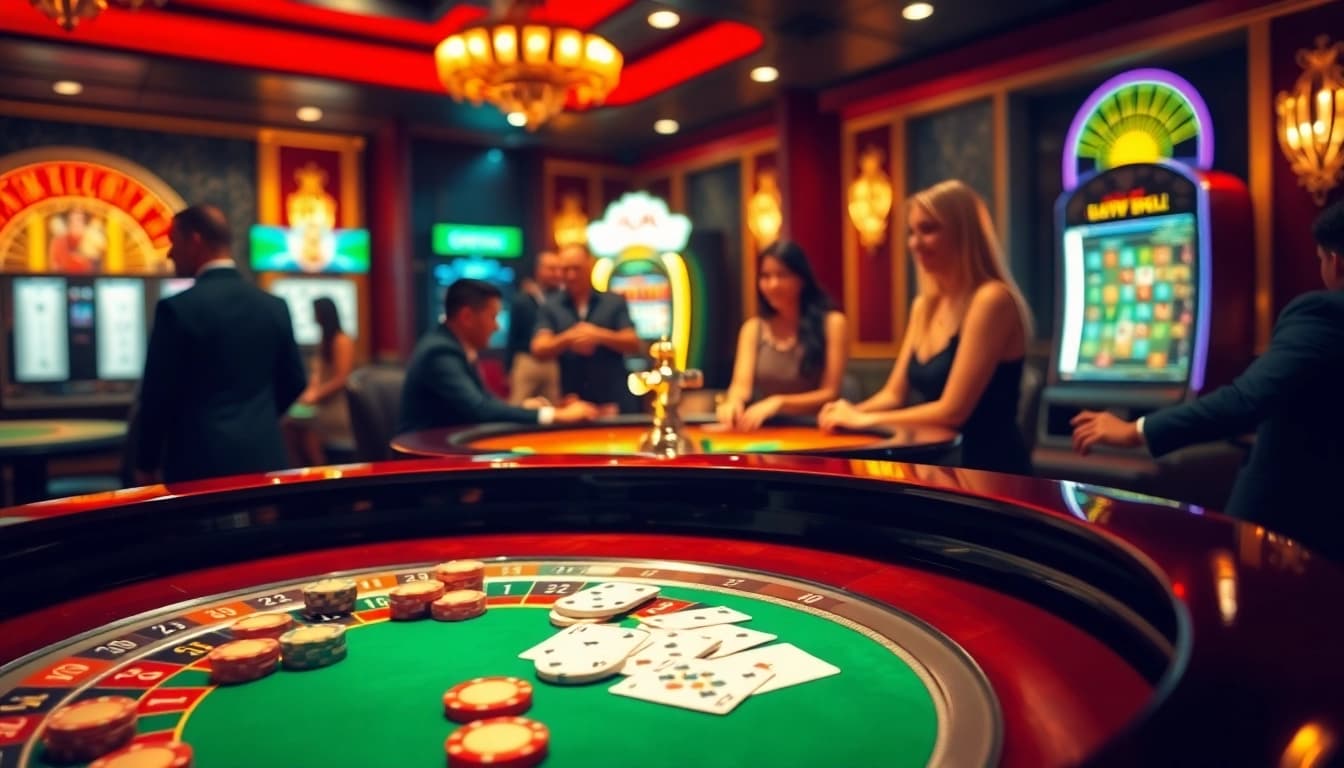 Join the thrill of gambling at https://new88.help/ with vibrant casino scenes showcasing excitement.