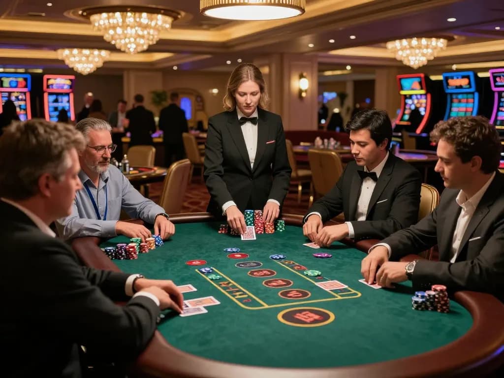 Players experiencing high stakes at TR88 blackjack table in a luxury casino