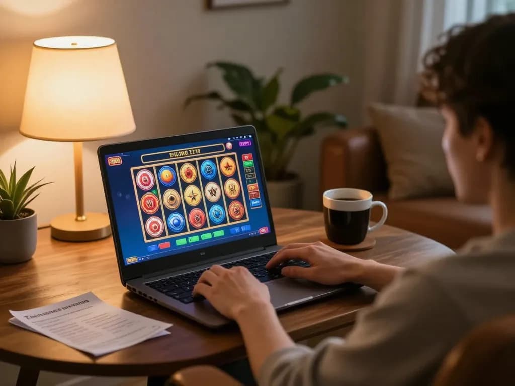 Experience online casino gaming with Surebetsg in a cozy home setting.