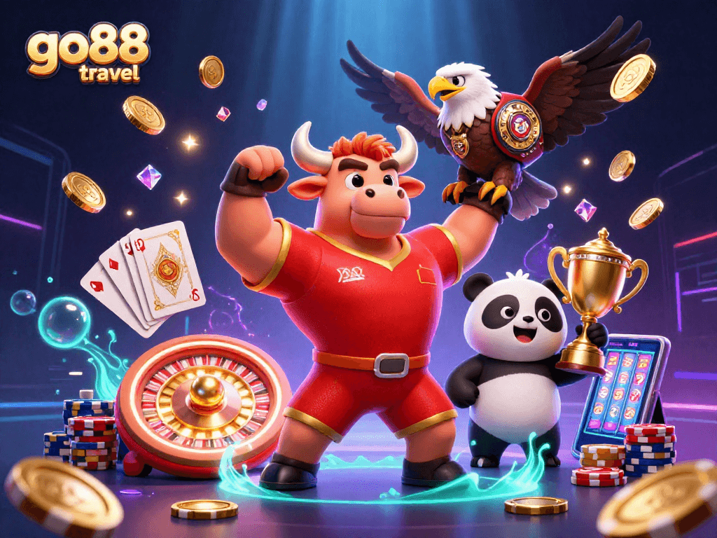 Experience exhilarating wins at go88 travel, featuring casino games, vibrant characters, and thrilling action.
