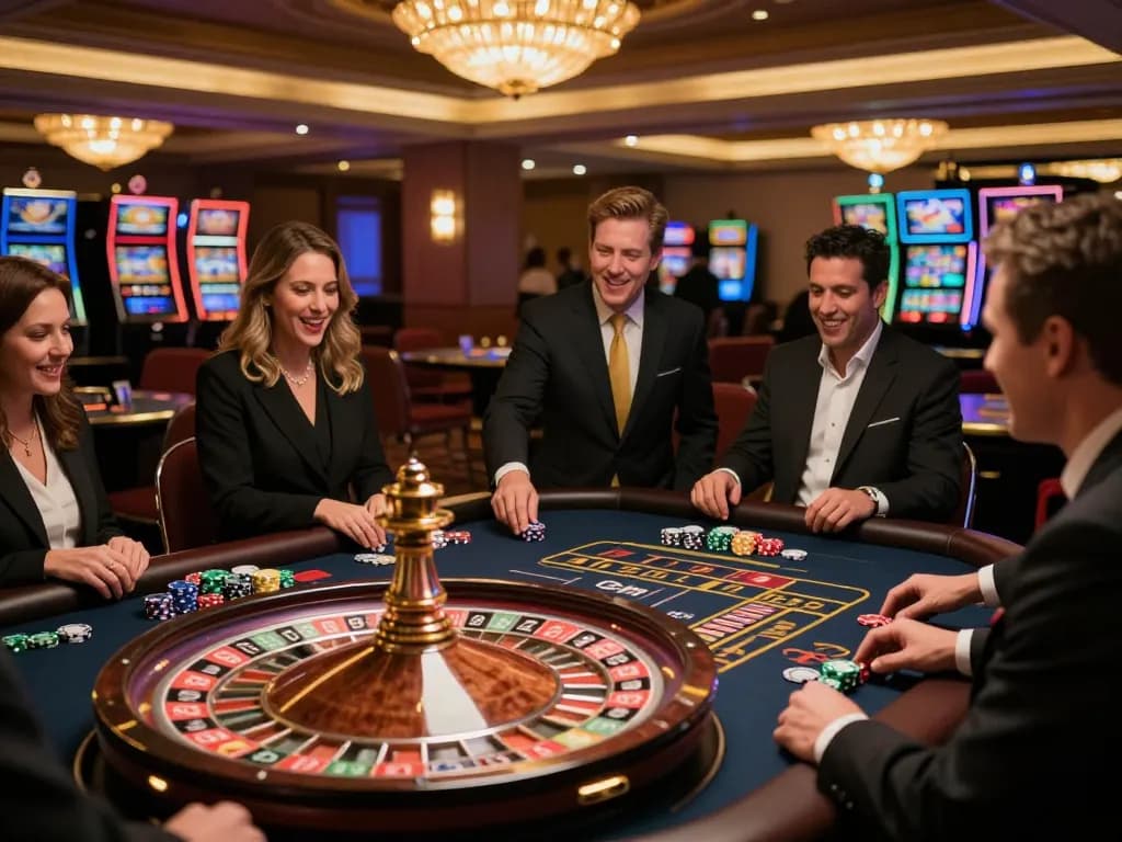 Join the excitement at gem88's live dealer roulette table with players engaged and vibrant atmosphere.