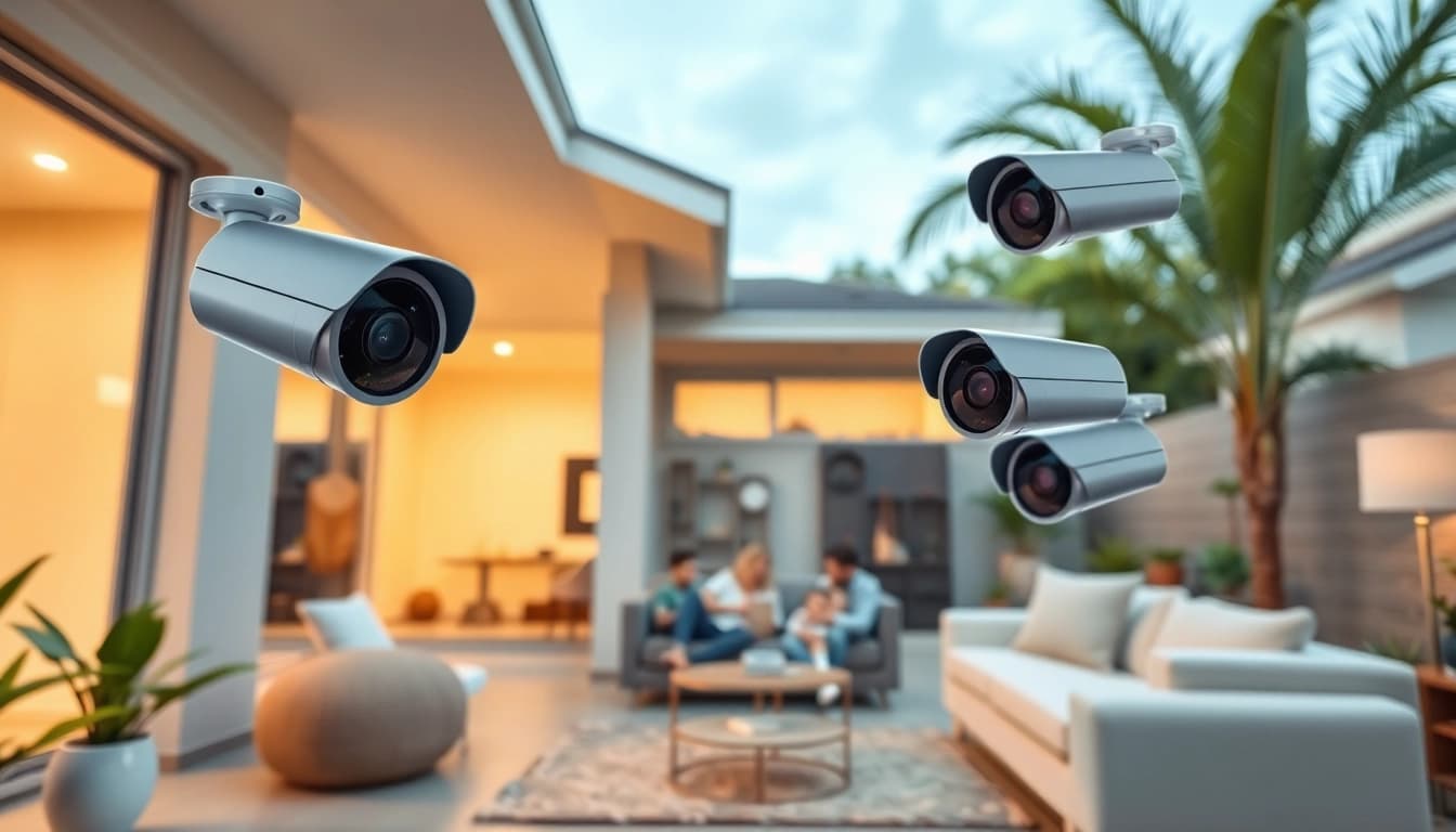 Cámaras Ezviz instaladas en un hogar acogedor, que demuestran tecnología de seguridad efectiva y tranquilidad.