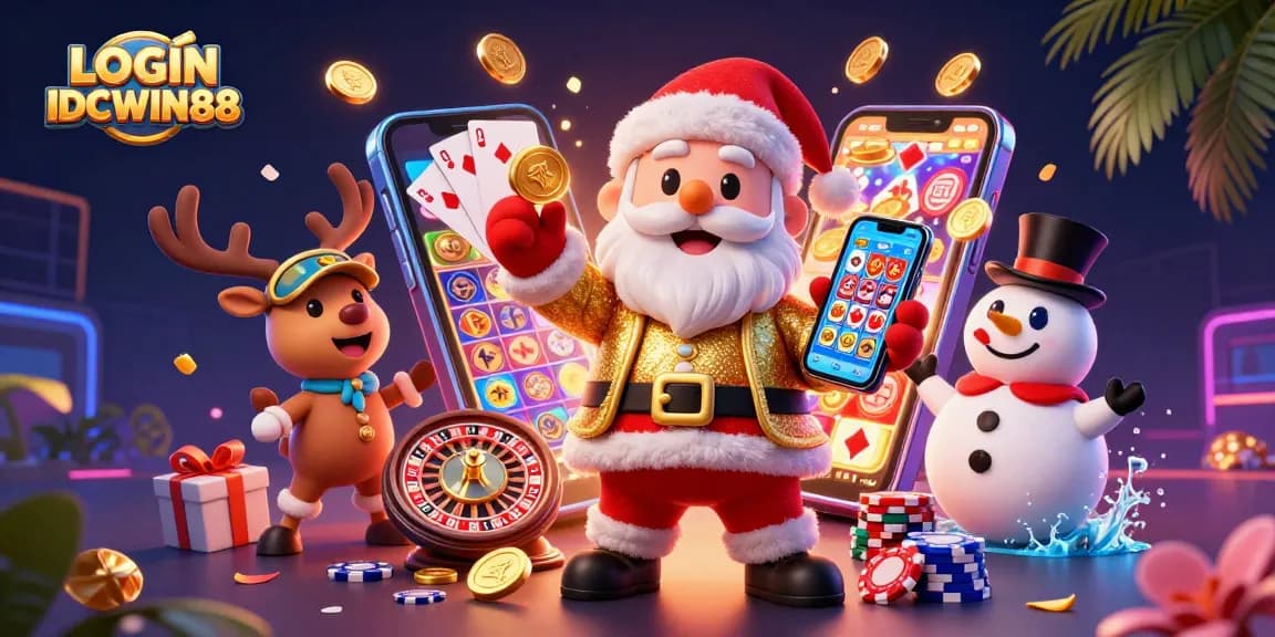 Experience thrilling gaming action with LOGIN IDCWIN88, featuring vibrant slot games and interactive characters.