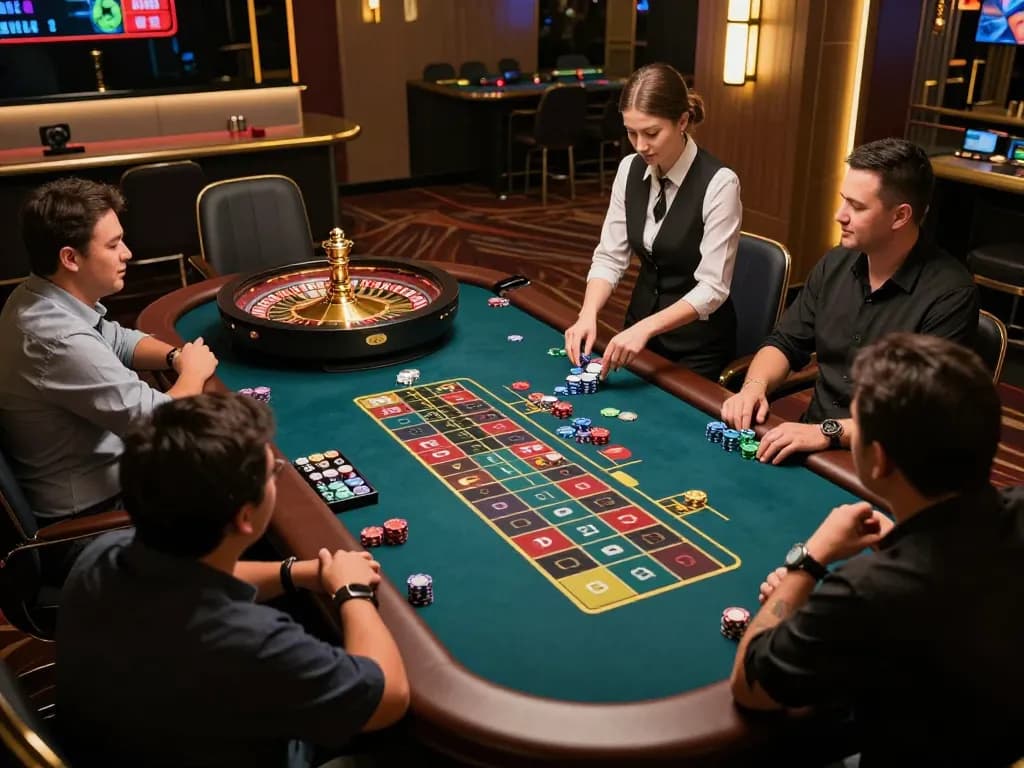 Experience thrilling gameplay at hi88 nổ hũ casino, with dynamic roulette action and lively players.
