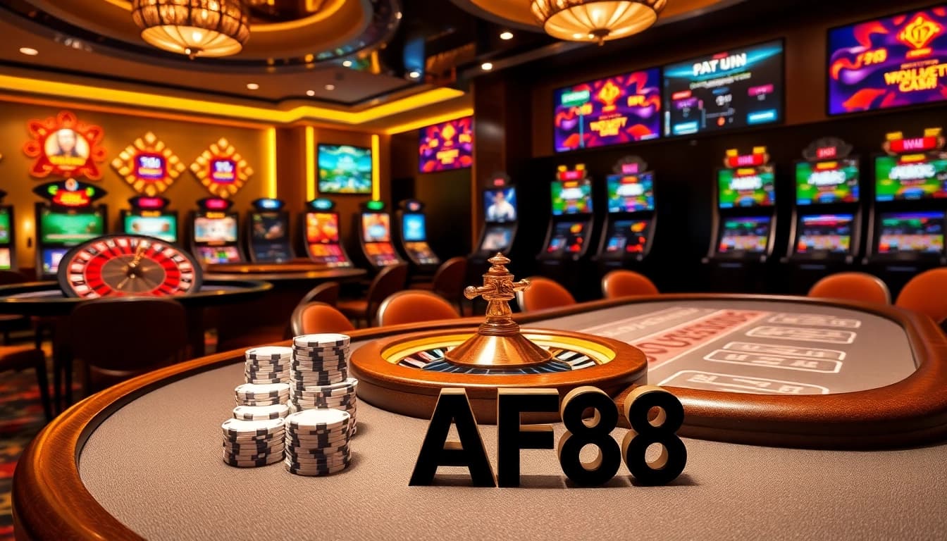 AF88 đăng nhập: Engage in thrilling casino games with captivating roulette wheels and high-stakes poker.