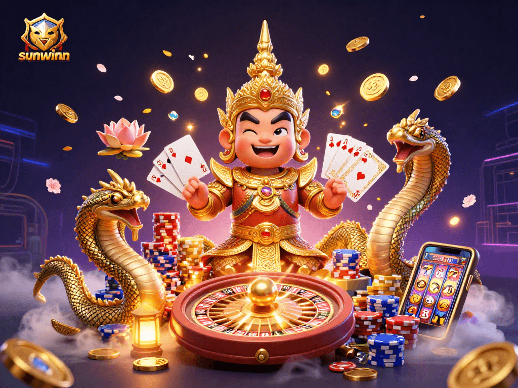 Khám phá chiến thắng tại sunwinn với các biểu tượng sòng bạc rực rỡ và người gác cổng đầy sức sống.