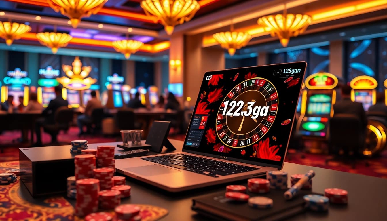 Engage in exciting online casino experiences at 123ga.com with vibrant gaming visuals and professional atmosphere.