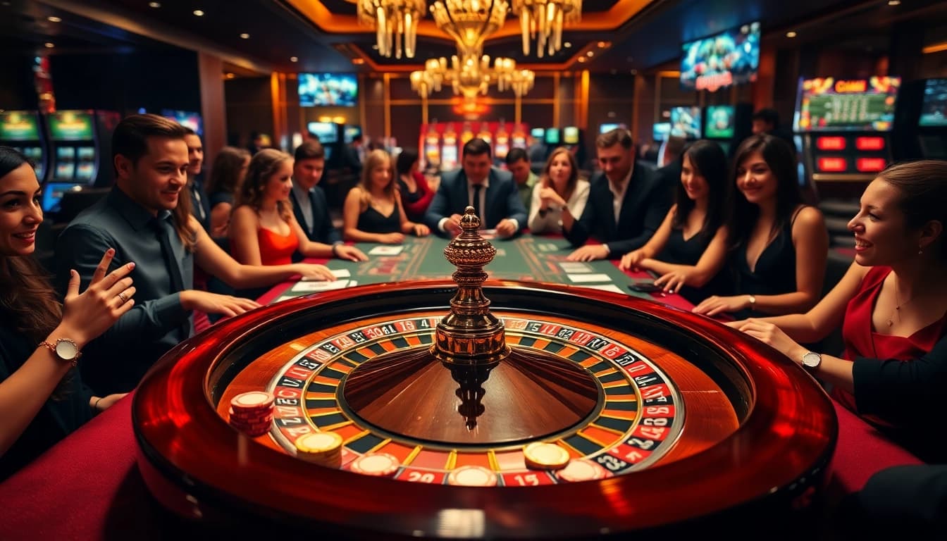 Experience the thrill of gambling at Cakhiatv with a vibrant casino scene featuring roulette and poker.