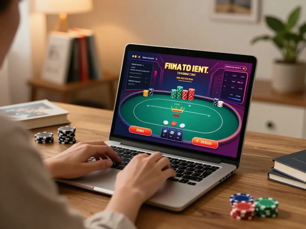 Engaging gaming scene at https://nhatvip1.jp.net/, showcasing vibrant poker action and strategy at home.