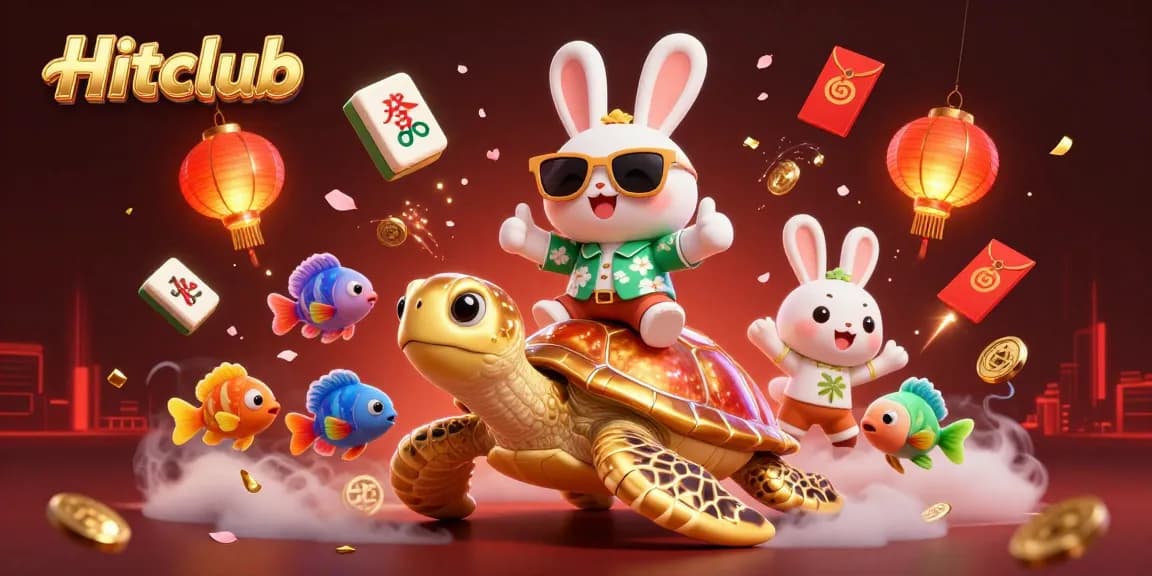 Hitclub players celebrate winning big surrounded by vibrant casino-themed elements and enchanting visuals.