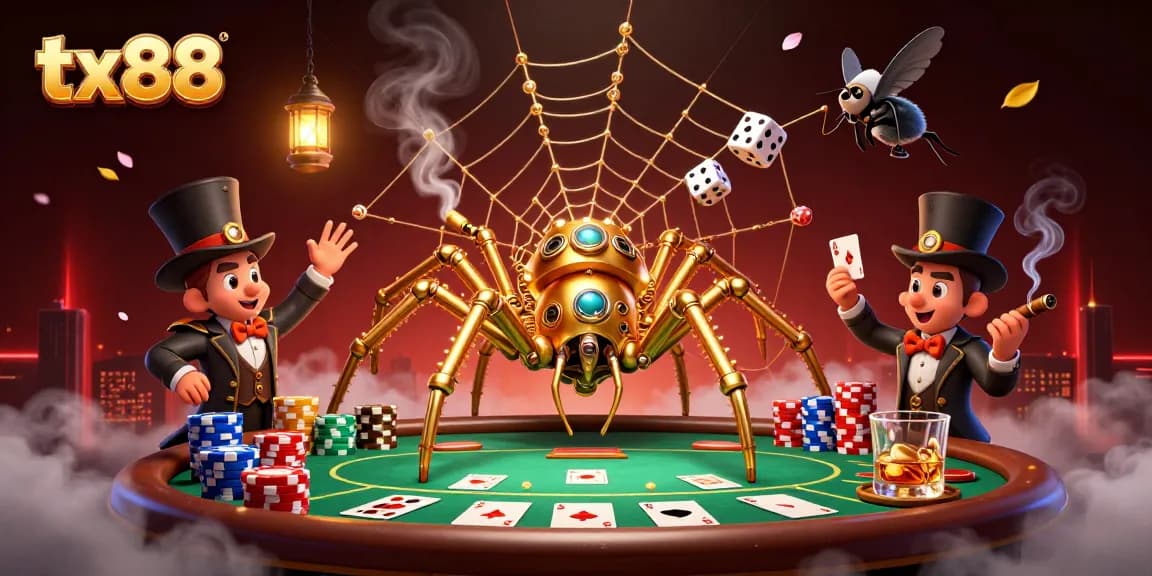 Engage with dynamic gaming elements in tx88, showcasing the thrill of poker action and rich casino atmosphere.