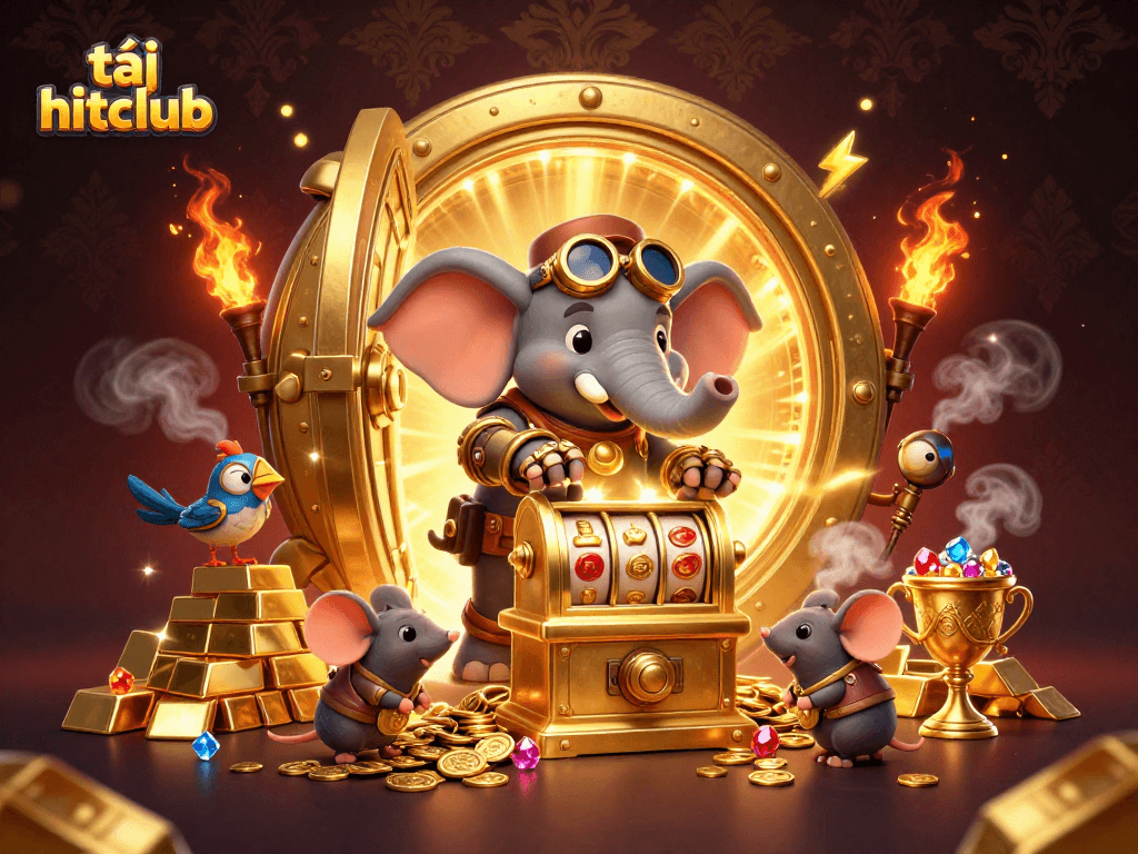 Spin the golden slots with tải hitclub as the steampunk elephant engineer unlocks treasures!