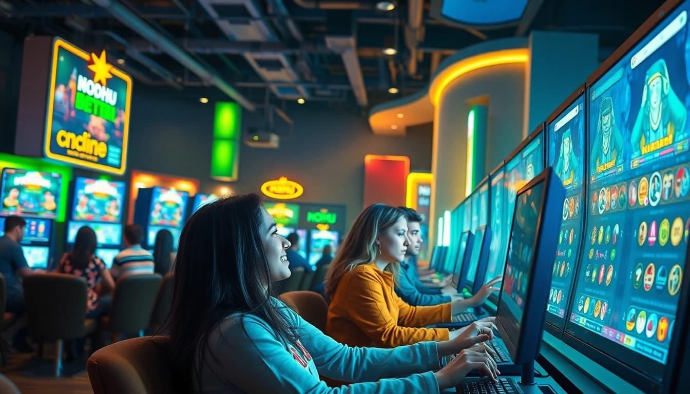 NOHU online gaming experience with players enjoying diverse games in a vibrant digital environment.