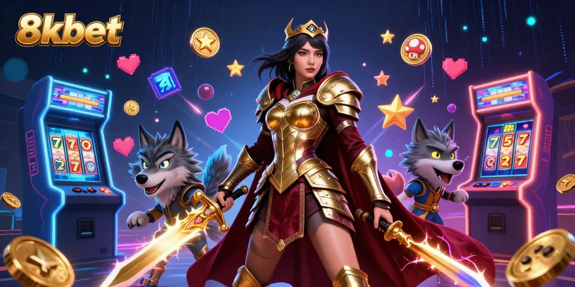 Experience thrilling gameplay with 8xbet in a vibrant, action-packed casino scene filled with excitement.