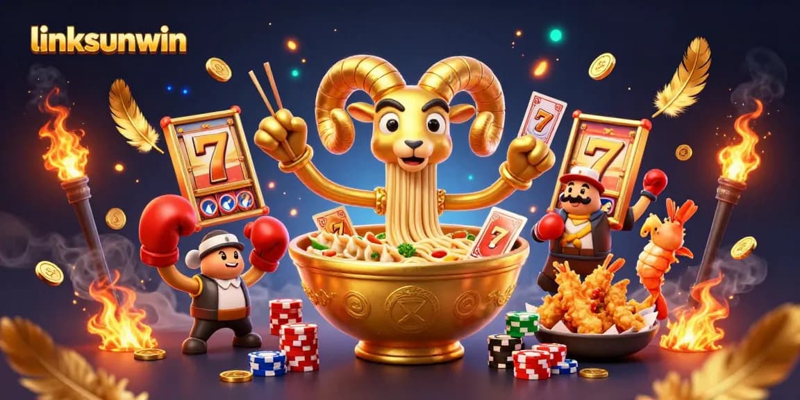 Linksunwin celebrates exciting gameplay with vibrant casino elements and dynamic characters