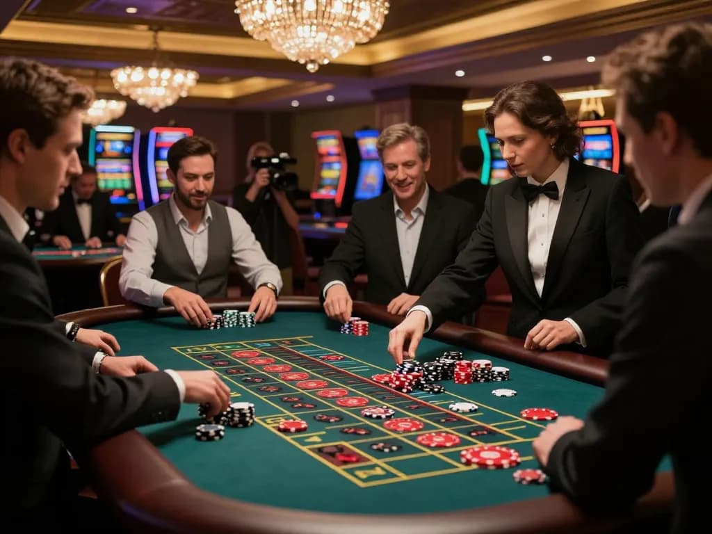 Players enjoying an exciting SC88 roulette game with vibrant chips and an elegant ambiance.