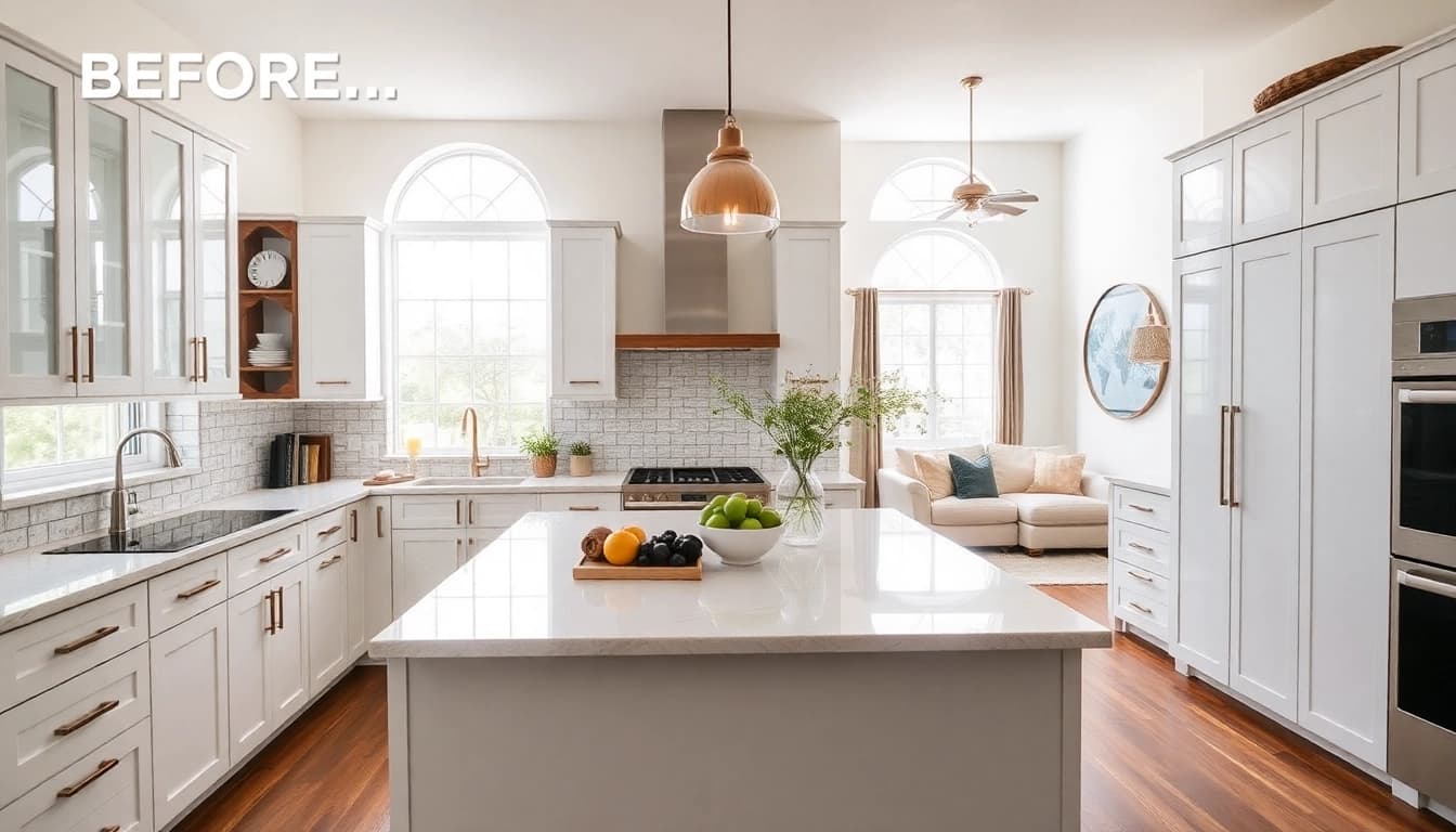 Experience stunning Cabinet Refacing Clearwater FL with a modern kitchen transformation showcasing beautiful cabinetry.