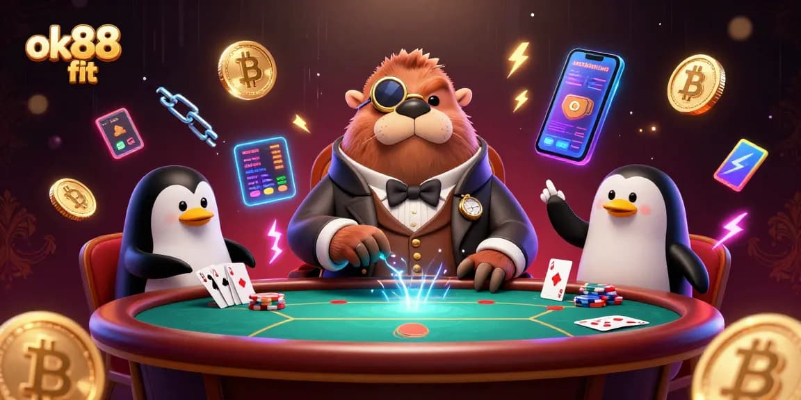 Join the jolly walrus at the poker table for ok88 fit in this vibrant 3D casino scene.