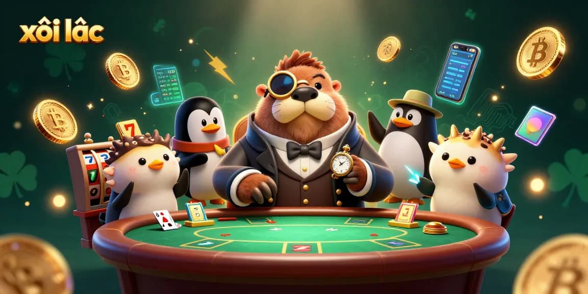 Experience thrilling xôi lạc gameplay at an underwater casino with vibrant 3D characters.