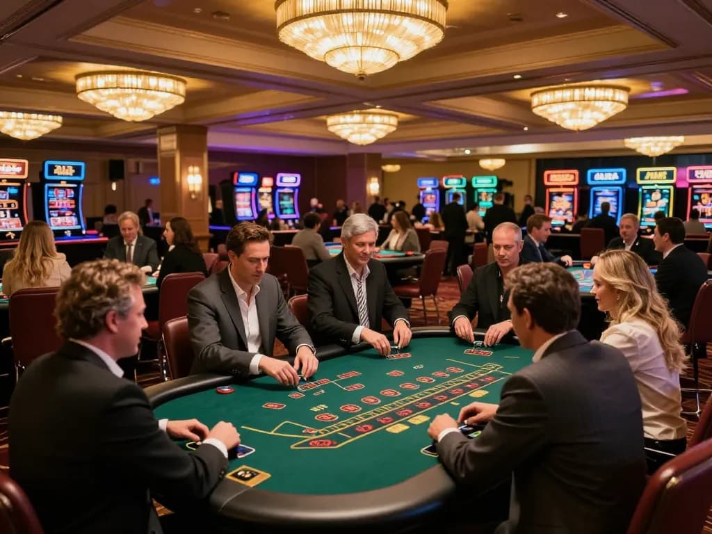 C168 players engaging at dynamic blackjack tables in an upscale casino environment.