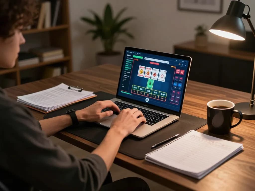 Engaging in strategic blackjack gameplay online at 789, with a dynamic live dealer interface and thoughtful notes