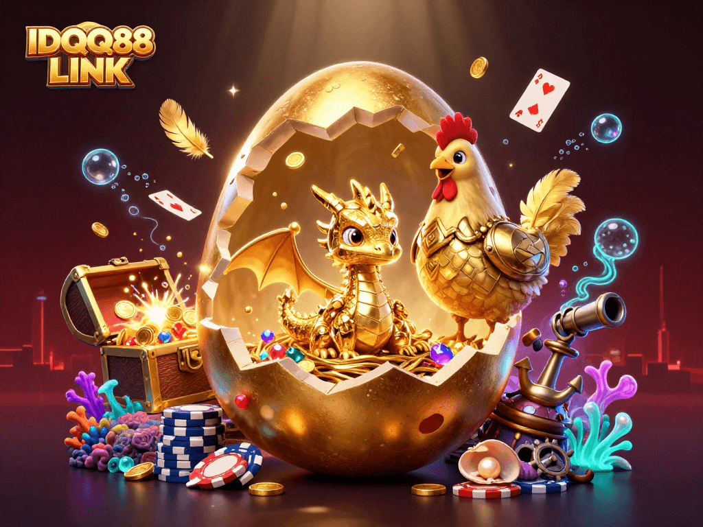Experience the excitement of IDQQ88 LINK with a dragon and poker chip scene bursting with energy.