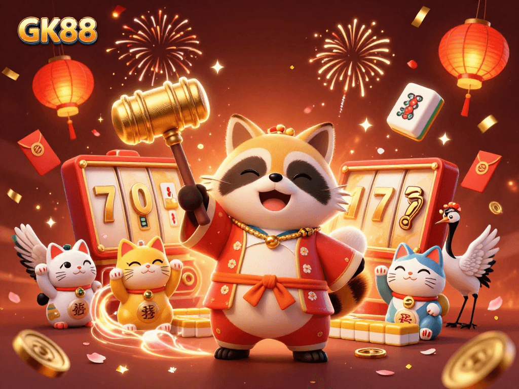 Experience GK88's exciting casino action with friendly characters and vibrant gaming elements.