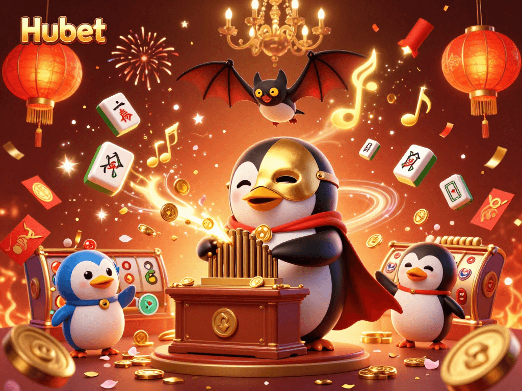Experience thrilling gaming action at Hubet with a vibrant scene filled with characters and casino elements.