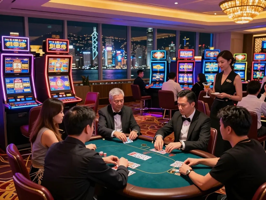 Exciting casino hong kong scene with patrons enjoying gaming tables and vibrant atmosphere.