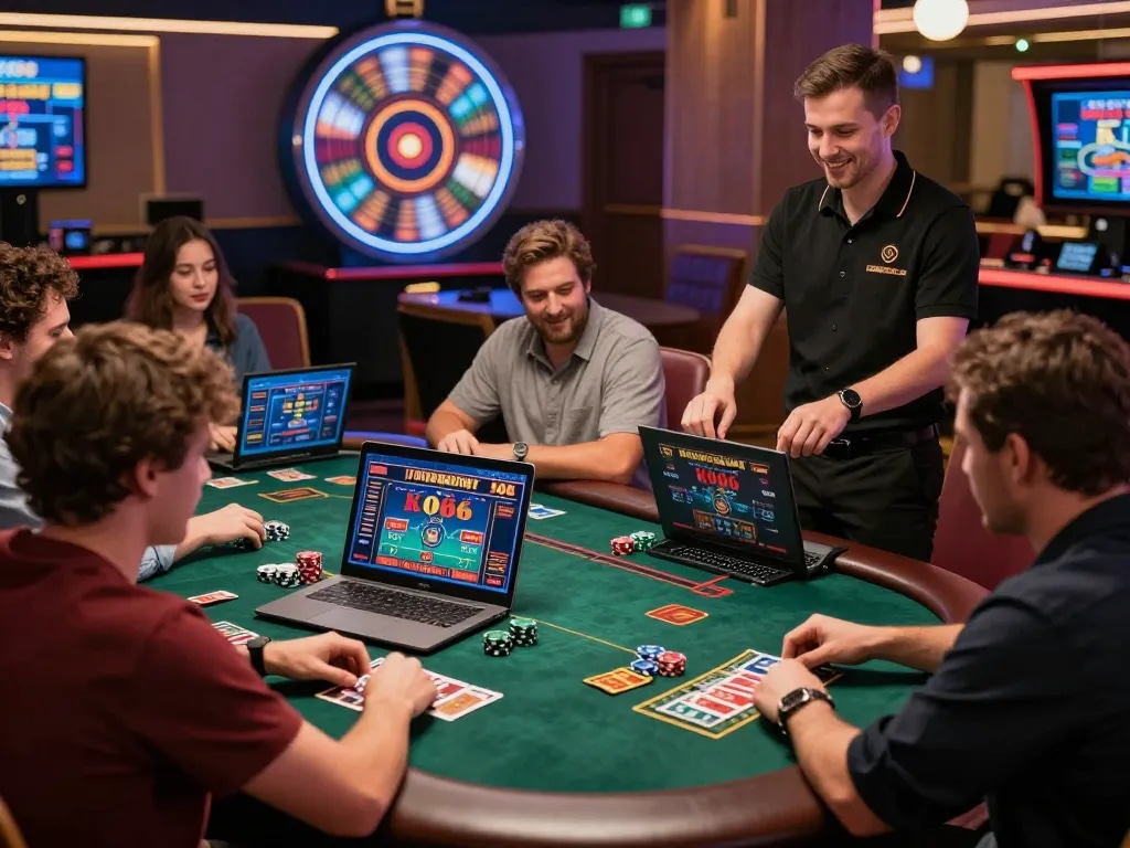 Players enjoying diverse gaming experiences at KO66's online platform with vibrant casino interface.